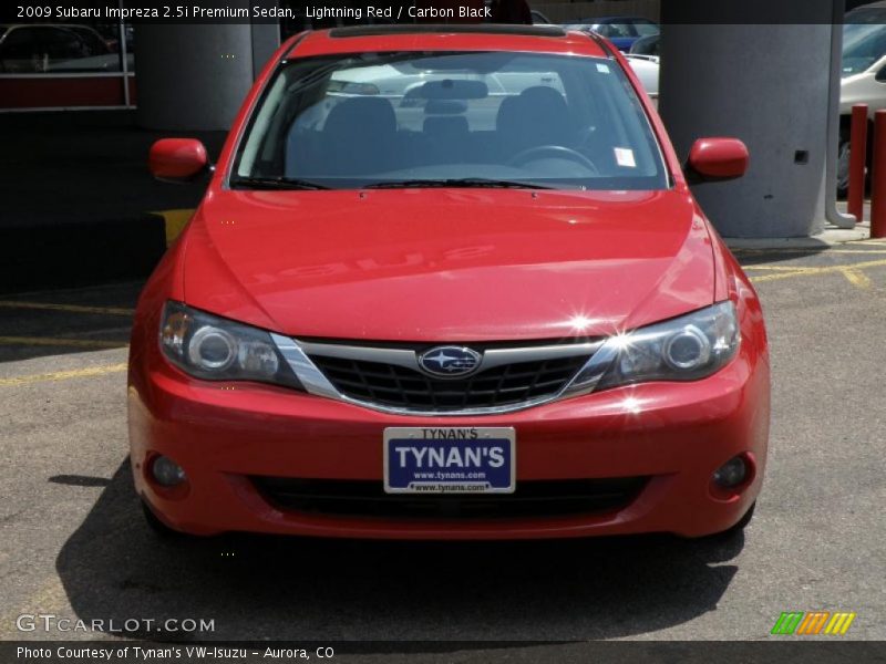 Lightning Red / Carbon Black 2009 Subaru Impreza 2.5i Premium Sedan