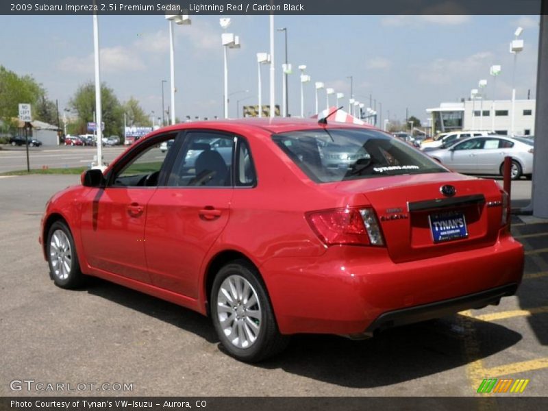 Lightning Red / Carbon Black 2009 Subaru Impreza 2.5i Premium Sedan