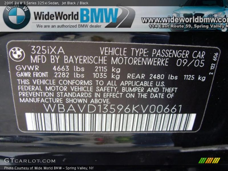 Jet Black / Black 2006 BMW 3 Series 325xi Sedan