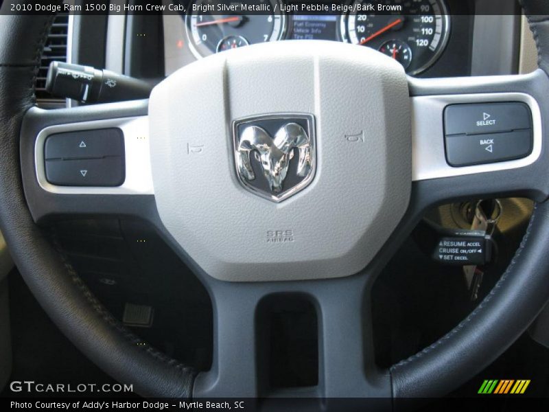 Bright Silver Metallic / Light Pebble Beige/Bark Brown 2010 Dodge Ram 1500 Big Horn Crew Cab