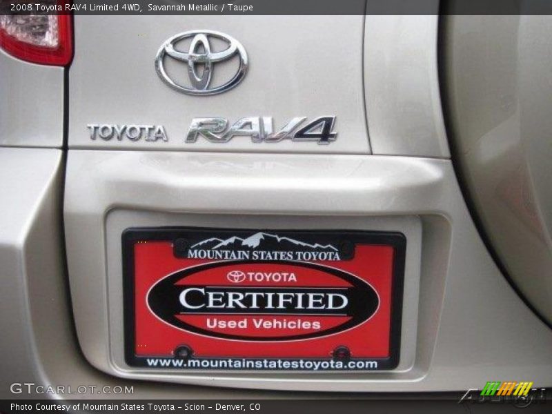 Savannah Metallic / Taupe 2008 Toyota RAV4 Limited 4WD