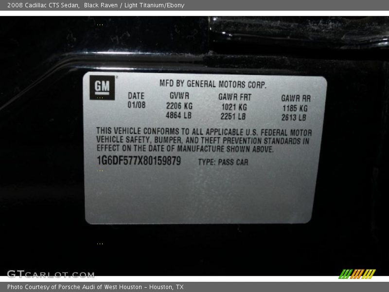 Black Raven / Light Titanium/Ebony 2008 Cadillac CTS Sedan