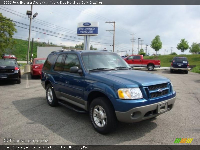 Island Blue Metallic / Dark Graphite 2001 Ford Explorer Sport 4x4