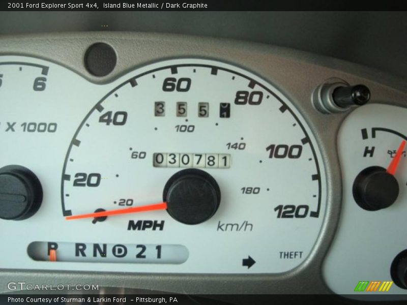 Island Blue Metallic / Dark Graphite 2001 Ford Explorer Sport 4x4