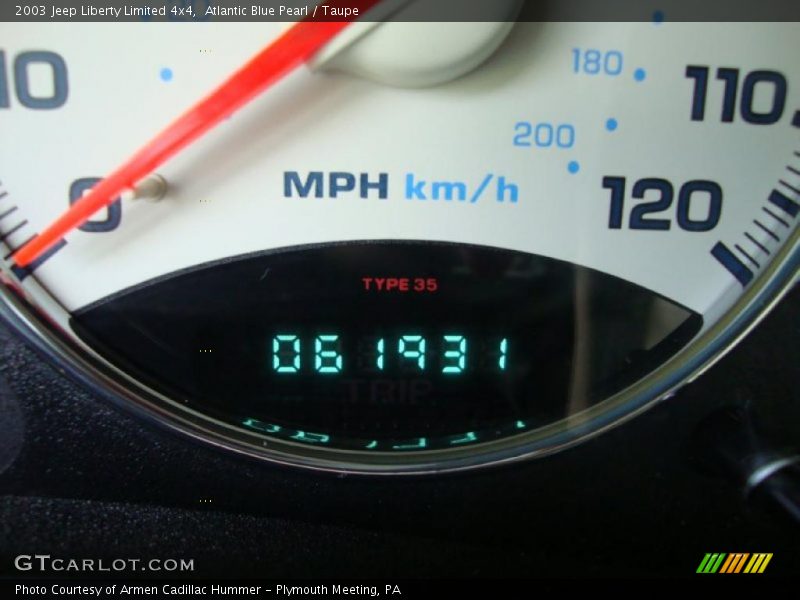 Atlantic Blue Pearl / Taupe 2003 Jeep Liberty Limited 4x4