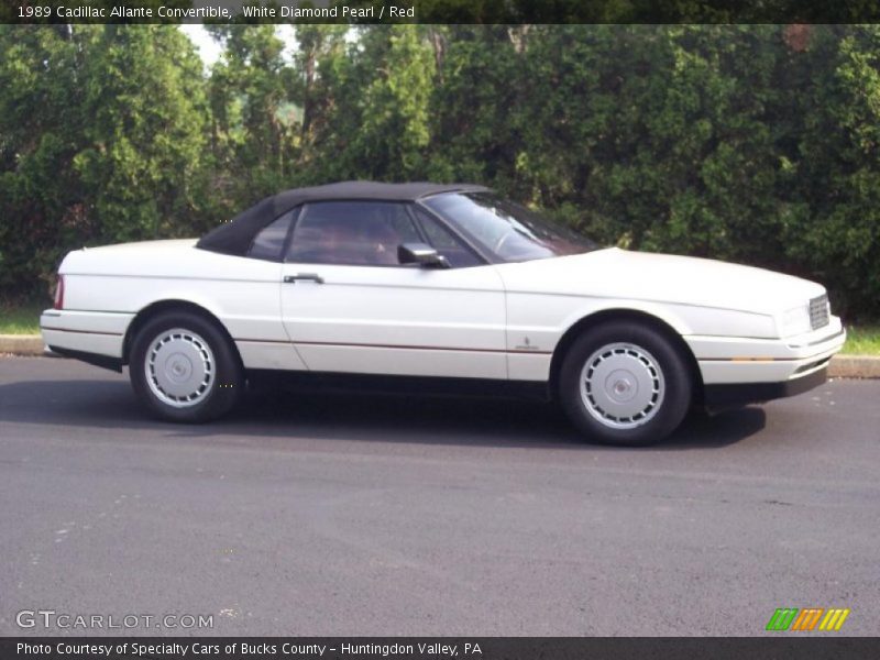 White Diamond Pearl / Red 1989 Cadillac Allante Convertible