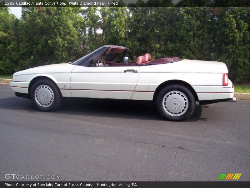 White Diamond Pearl / Red 1989 Cadillac Allante Convertible