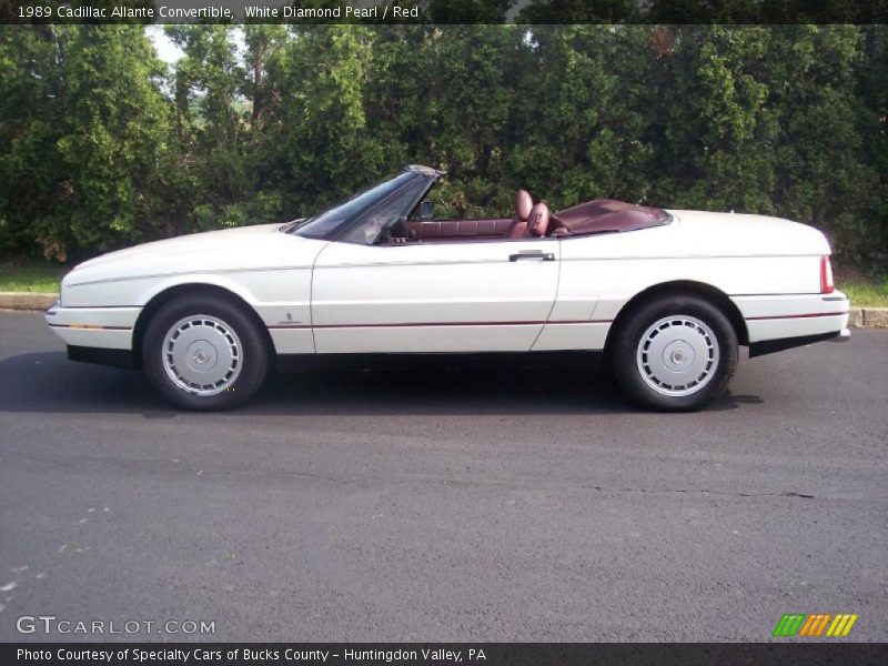 White Diamond Pearl / Red 1989 Cadillac Allante Convertible
