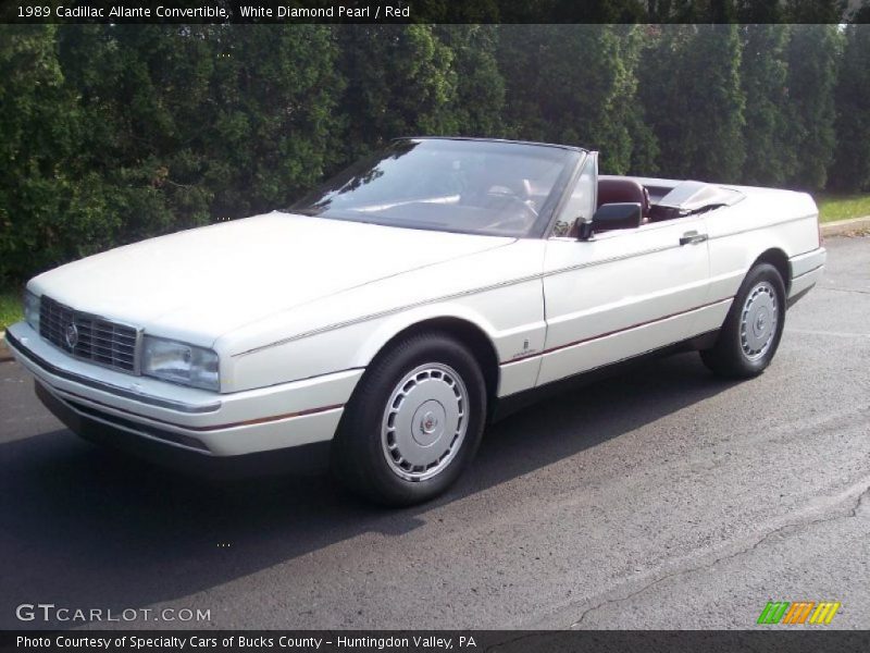 White Diamond Pearl / Red 1989 Cadillac Allante Convertible