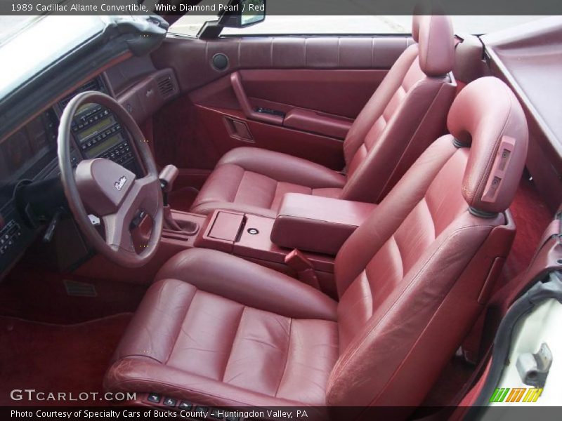 White Diamond Pearl / Red 1989 Cadillac Allante Convertible