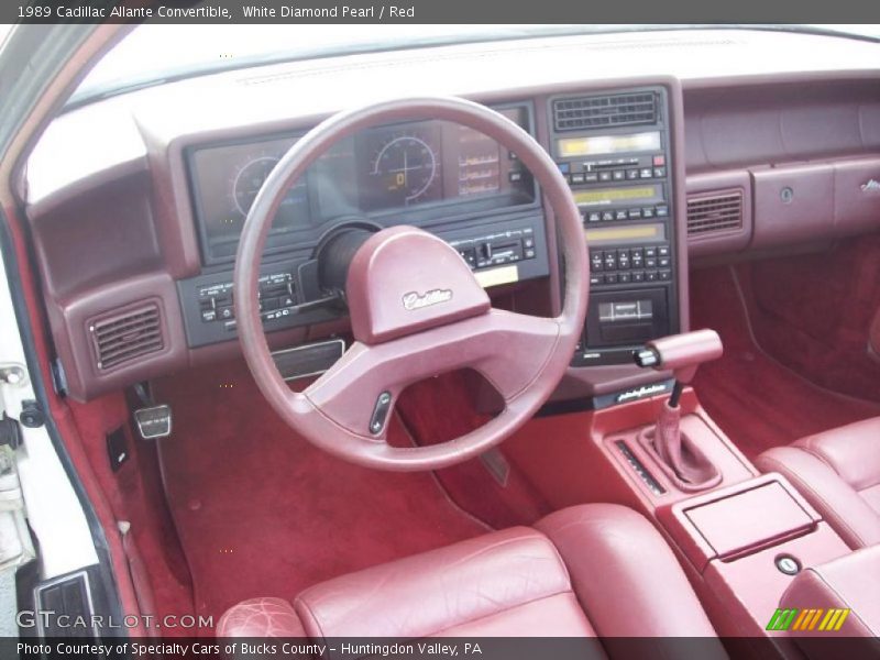 White Diamond Pearl / Red 1989 Cadillac Allante Convertible