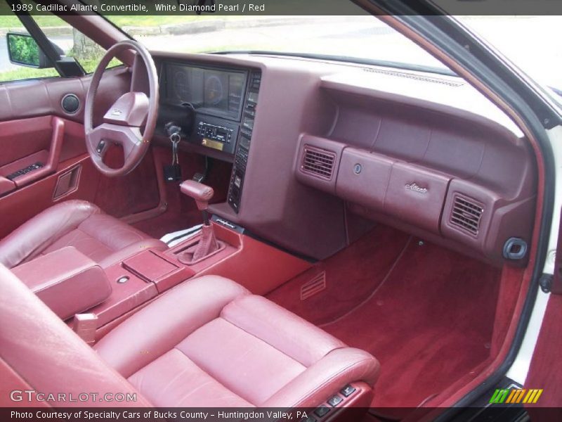 White Diamond Pearl / Red 1989 Cadillac Allante Convertible