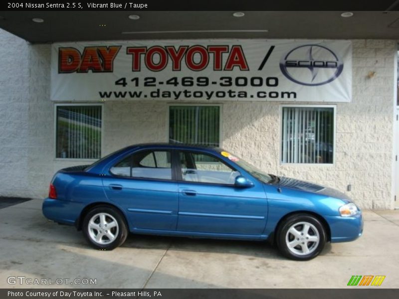 Vibrant Blue / Taupe 2004 Nissan Sentra 2.5 S