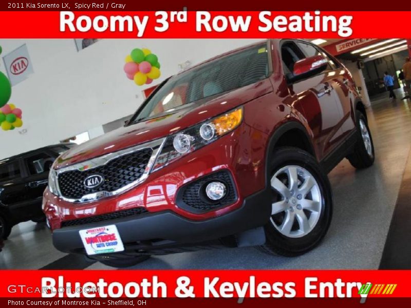 Spicy Red / Gray 2011 Kia Sorento LX
