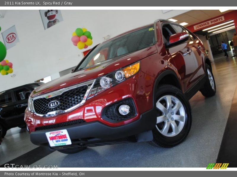 Spicy Red / Gray 2011 Kia Sorento LX