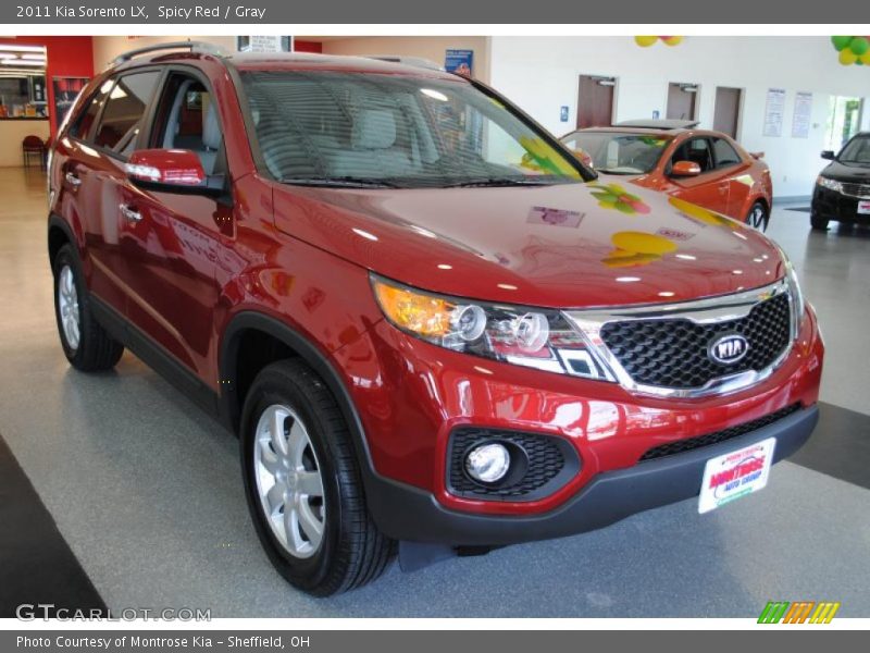 Spicy Red / Gray 2011 Kia Sorento LX