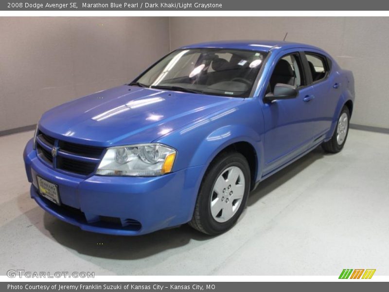 Marathon Blue Pearl / Dark Khaki/Light Graystone 2008 Dodge Avenger SE