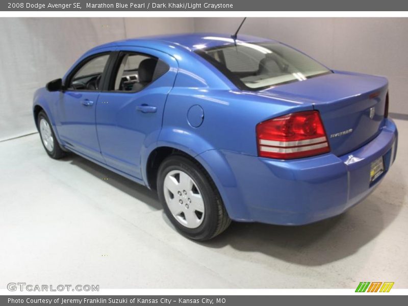 Marathon Blue Pearl / Dark Khaki/Light Graystone 2008 Dodge Avenger SE