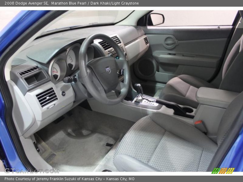 Marathon Blue Pearl / Dark Khaki/Light Graystone 2008 Dodge Avenger SE