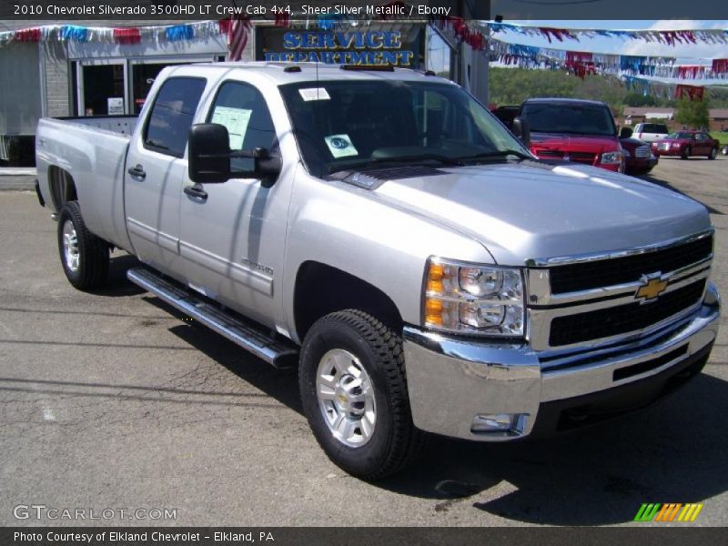 Sheer Silver Metallic / Ebony 2010 Chevrolet Silverado 3500HD LT Crew Cab 4x4