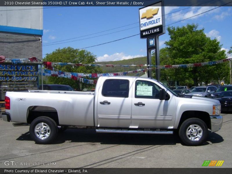 Sheer Silver Metallic / Ebony 2010 Chevrolet Silverado 3500HD LT Crew Cab 4x4