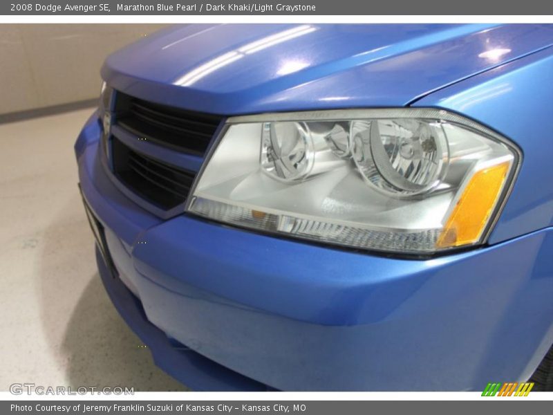 Marathon Blue Pearl / Dark Khaki/Light Graystone 2008 Dodge Avenger SE