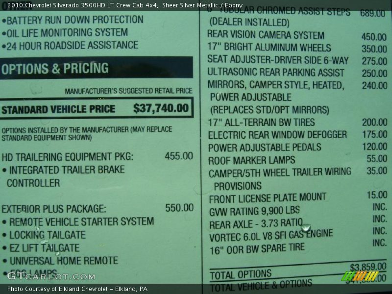 Sheer Silver Metallic / Ebony 2010 Chevrolet Silverado 3500HD LT Crew Cab 4x4