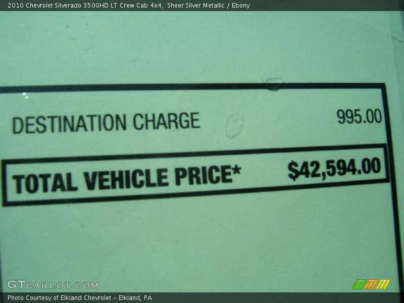 Sheer Silver Metallic / Ebony 2010 Chevrolet Silverado 3500HD LT Crew Cab 4x4