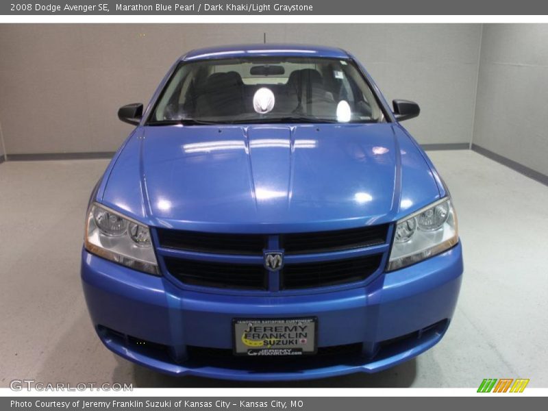 Marathon Blue Pearl / Dark Khaki/Light Graystone 2008 Dodge Avenger SE