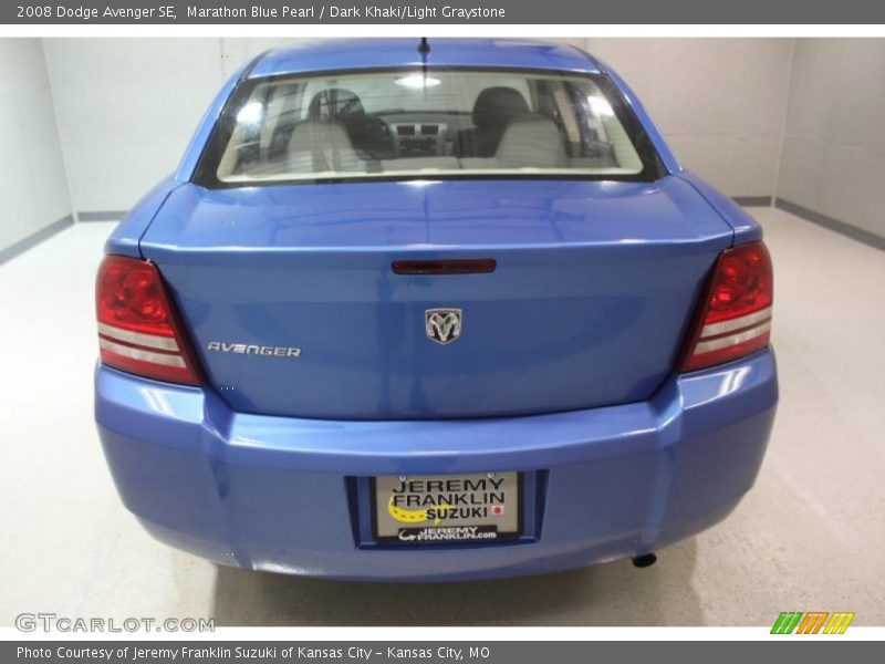 Marathon Blue Pearl / Dark Khaki/Light Graystone 2008 Dodge Avenger SE
