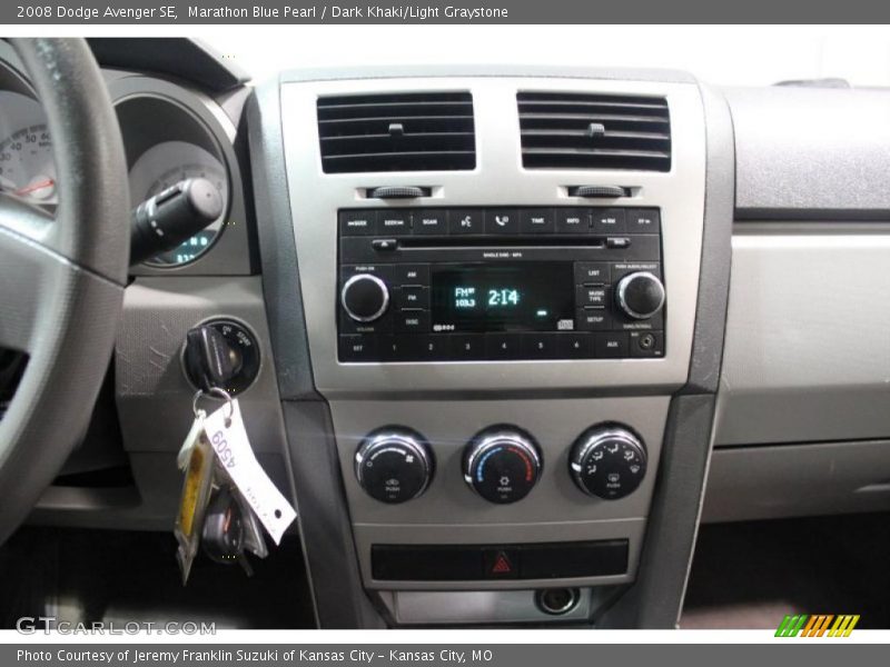 Marathon Blue Pearl / Dark Khaki/Light Graystone 2008 Dodge Avenger SE