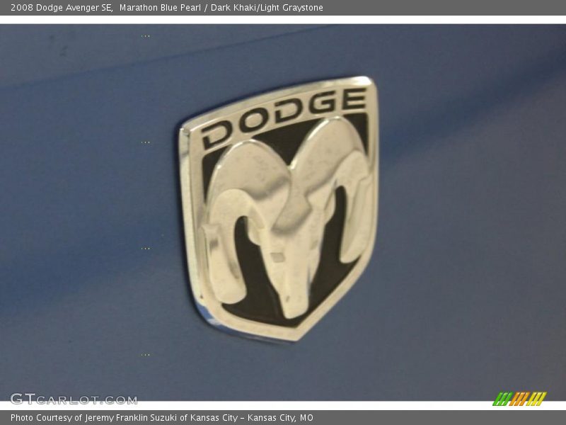 Marathon Blue Pearl / Dark Khaki/Light Graystone 2008 Dodge Avenger SE