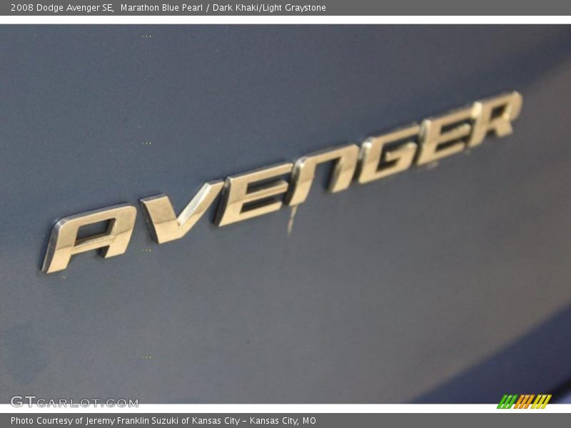 Marathon Blue Pearl / Dark Khaki/Light Graystone 2008 Dodge Avenger SE
