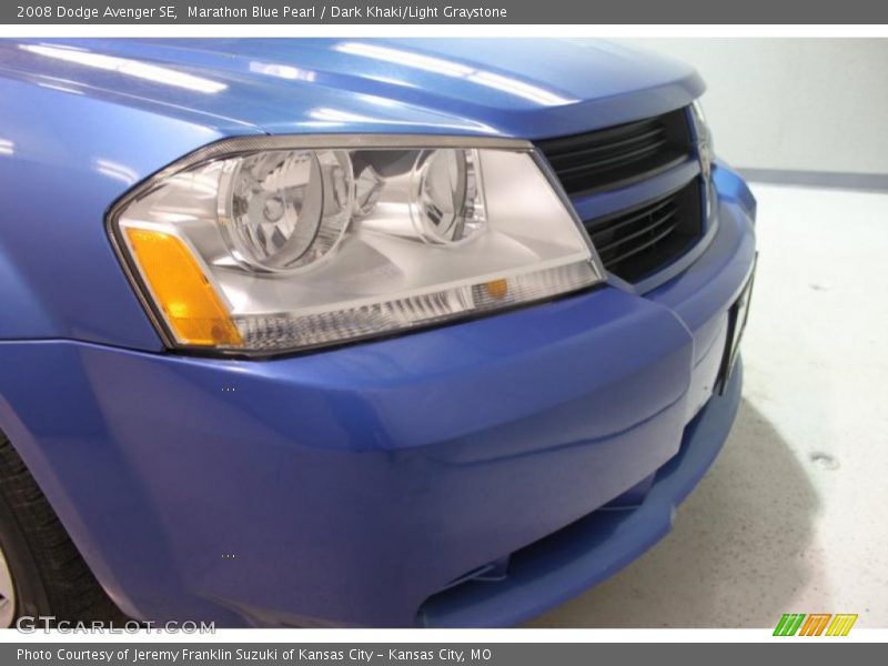 Marathon Blue Pearl / Dark Khaki/Light Graystone 2008 Dodge Avenger SE