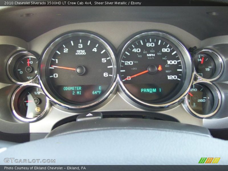 Sheer Silver Metallic / Ebony 2010 Chevrolet Silverado 3500HD LT Crew Cab 4x4