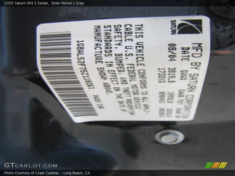 Silver Nickel / Gray 2005 Saturn ION 3 Sedan
