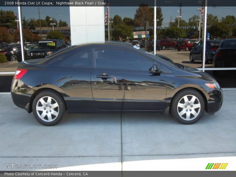 Nighthawk Black Pearl / Gray 2008 Honda Civic LX Coupe