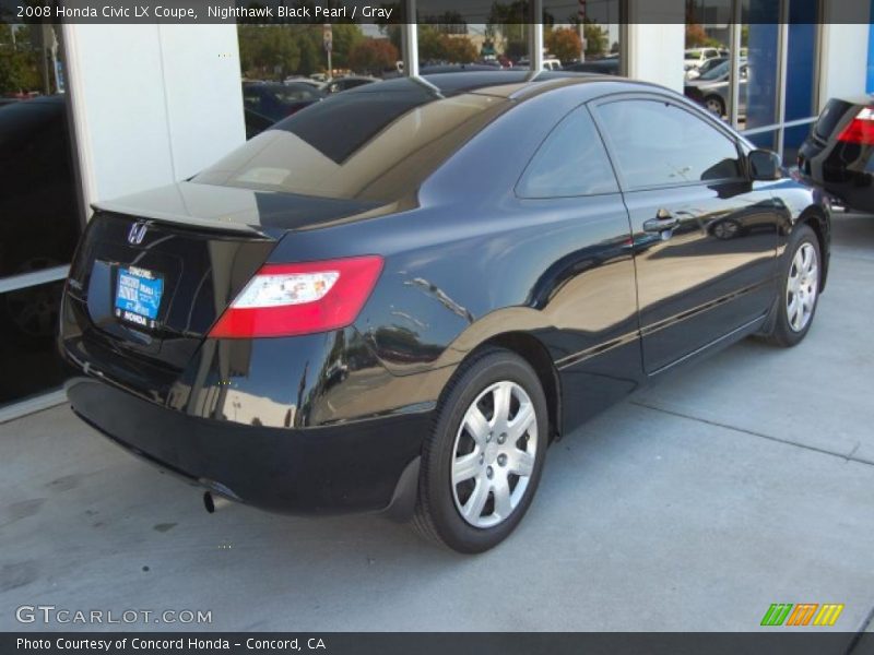 Nighthawk Black Pearl / Gray 2008 Honda Civic LX Coupe