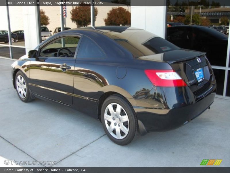 Nighthawk Black Pearl / Gray 2008 Honda Civic LX Coupe