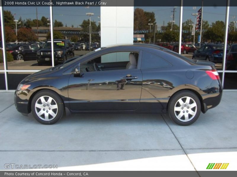 Nighthawk Black Pearl / Gray 2008 Honda Civic LX Coupe