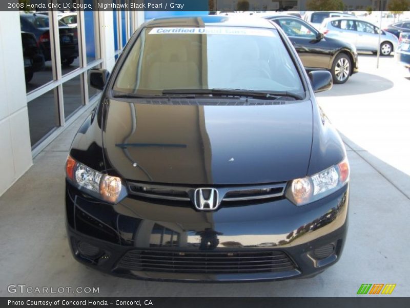 Nighthawk Black Pearl / Gray 2008 Honda Civic LX Coupe