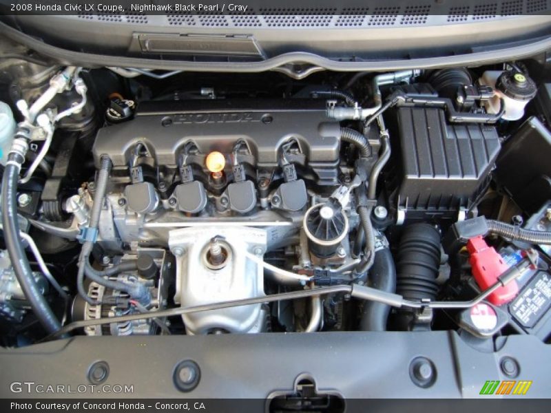 Nighthawk Black Pearl / Gray 2008 Honda Civic LX Coupe