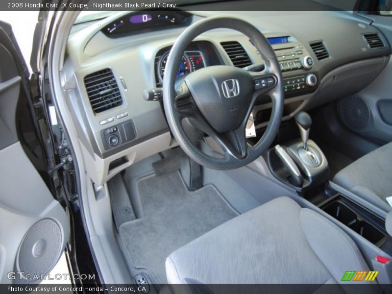 Nighthawk Black Pearl / Gray 2008 Honda Civic LX Coupe