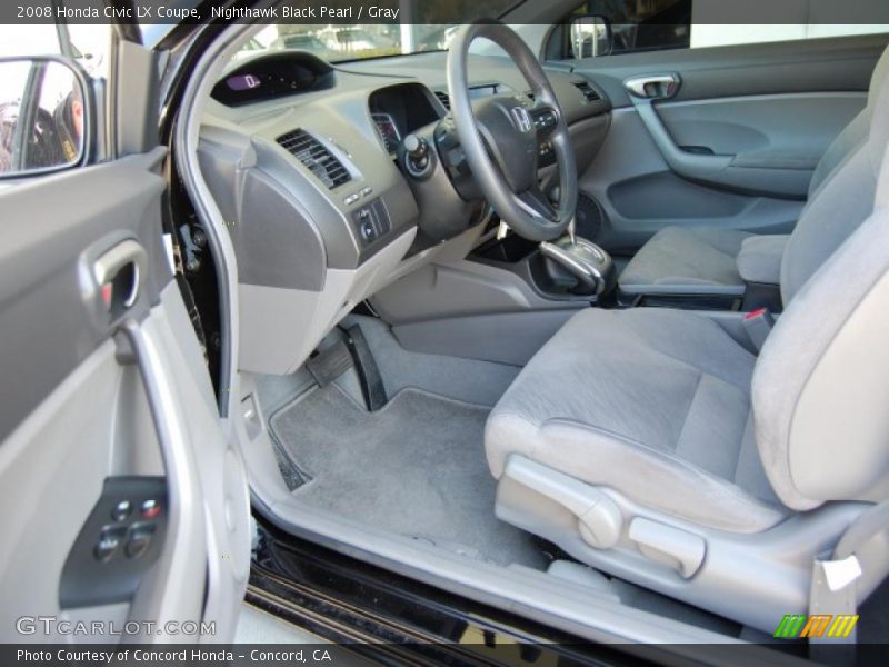 Nighthawk Black Pearl / Gray 2008 Honda Civic LX Coupe