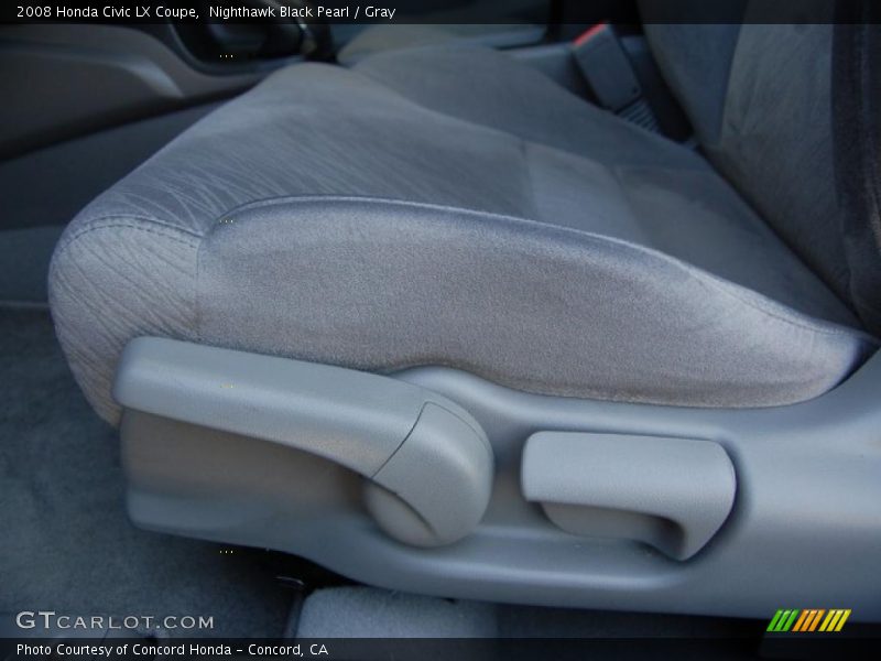 Nighthawk Black Pearl / Gray 2008 Honda Civic LX Coupe
