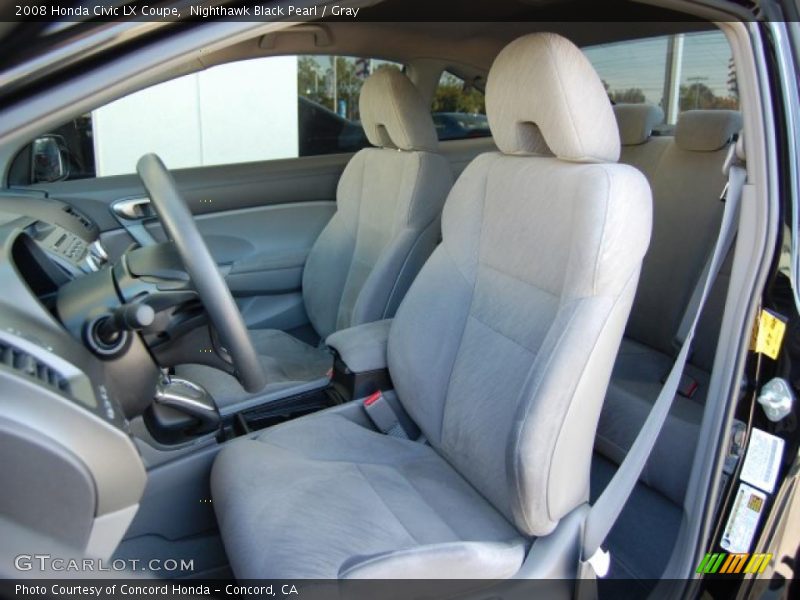 Nighthawk Black Pearl / Gray 2008 Honda Civic LX Coupe