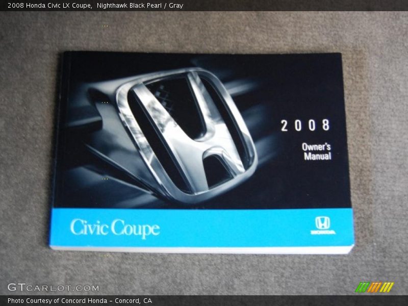 Nighthawk Black Pearl / Gray 2008 Honda Civic LX Coupe