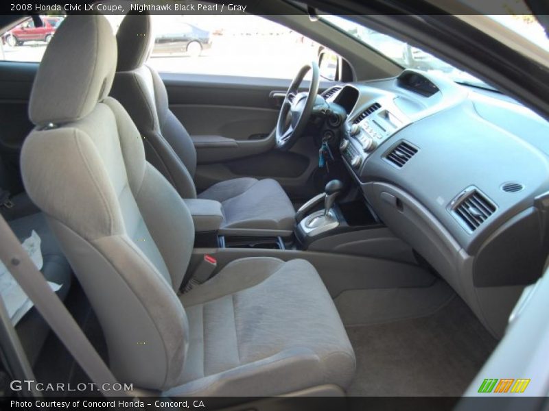 Nighthawk Black Pearl / Gray 2008 Honda Civic LX Coupe