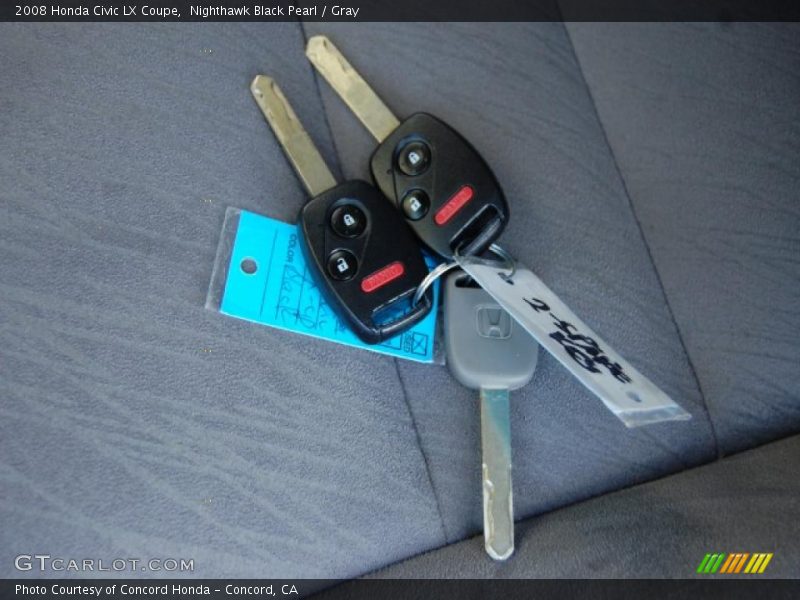 Nighthawk Black Pearl / Gray 2008 Honda Civic LX Coupe