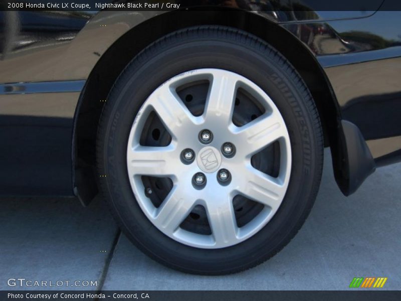 Nighthawk Black Pearl / Gray 2008 Honda Civic LX Coupe